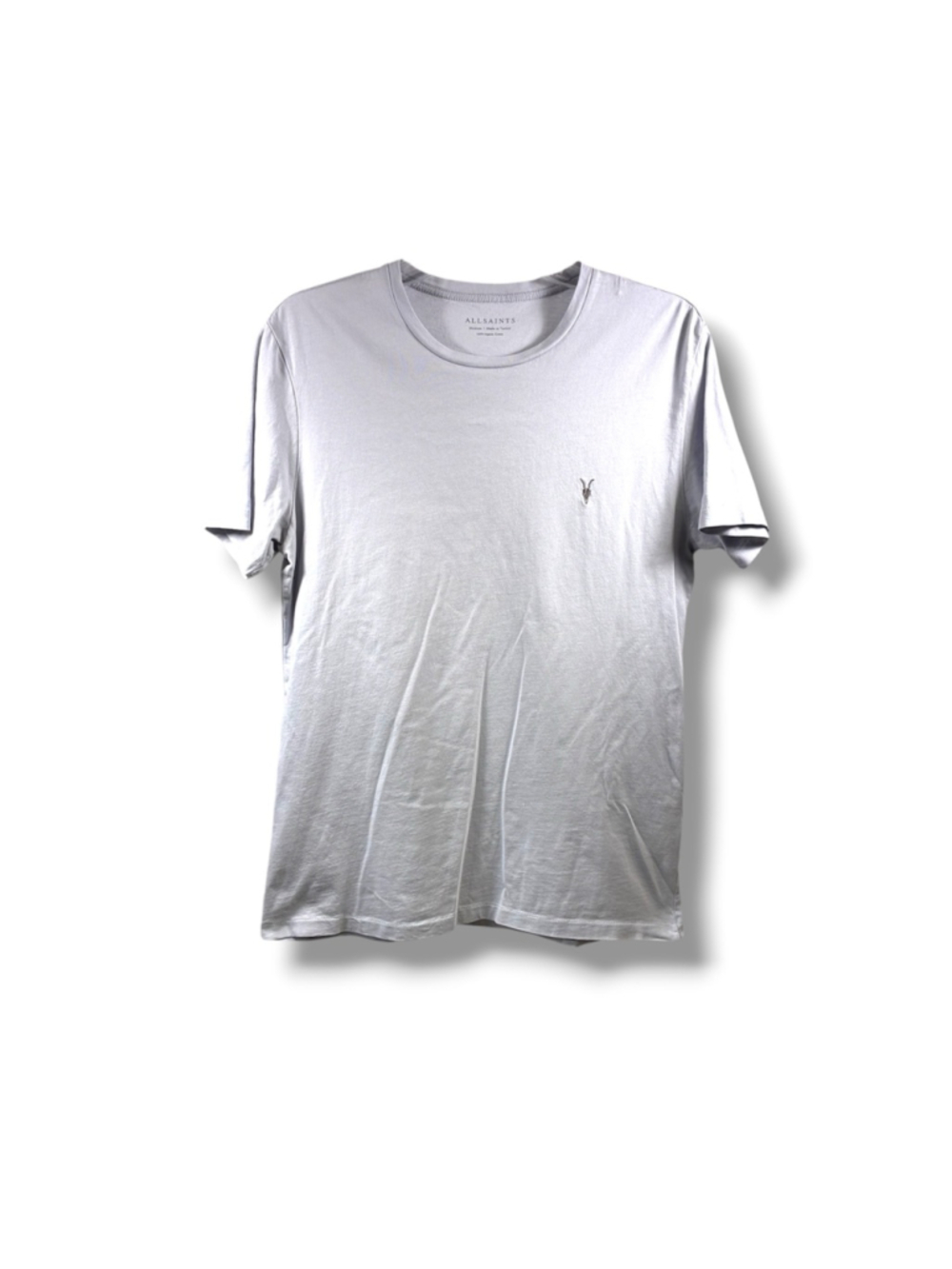 All Saints Tonic Short Sleeve Crew in Light Gray Size M